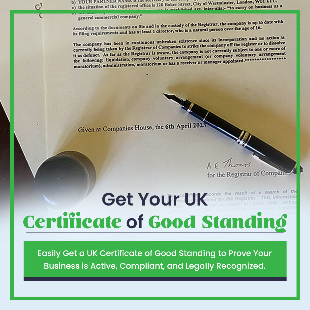 Certificate of Good Standing In UK